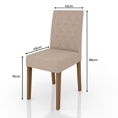 Conjunto Sala De Jantar Mesa Liz 6 Cadeiras Jade Poliman Carvalho Com Off White