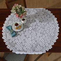 Toalha Mesa Redonda Renda Interlar Dogwood Branco 100cm