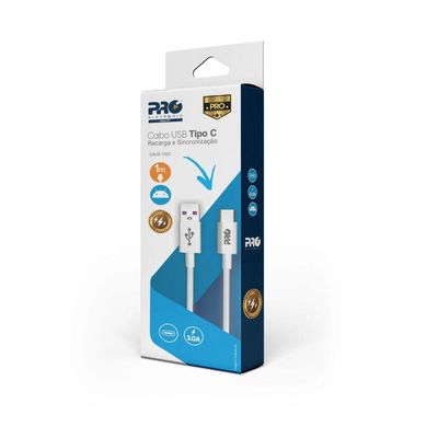 Cabo USB Proeletronic para Celular Tipo C 1MT - CAUS-100C
