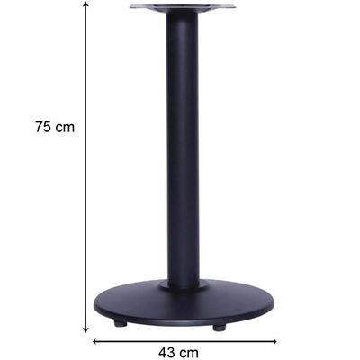 Mesa Zeta 77,50 Cm (Altura) Com Tampo Em Mdp Redonda 60 Cm Preto