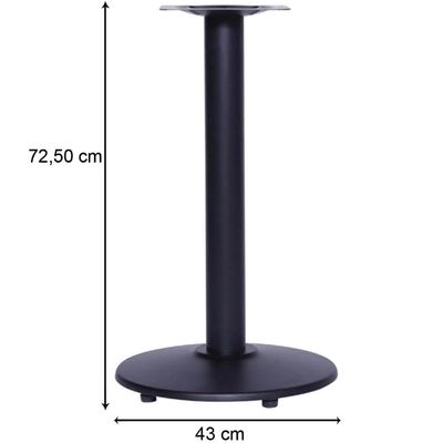 Mesa Zeta 77,50 Cm (Altura) Com Tampo Em Mdp Redonda 60 Cm Preto