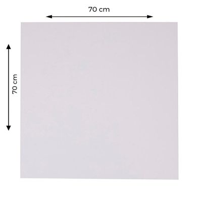 Mesa Beta Big Em Inox 75 Cm (Altura) Com Disco Redondo Com Tampo Em Mdp Quadrado 70 Cm Branco
