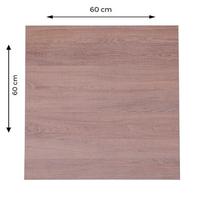 Mesa Beta Em Inox 75 Cm (Altura) Com Disco Redondo Com Tampo Em Mdp Quadrado 60 Cm Imbuia