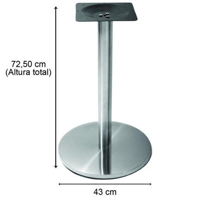 Mesa Beta Em Inox 75 Cm (Altura) Com Disco Redondo Com Tampo Em Mdp Redondo 80 Cm Branco