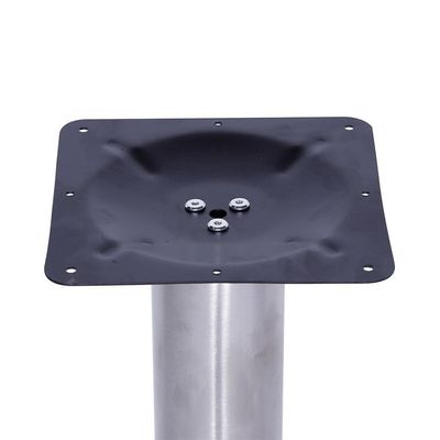 Mesa Beta Big Em Inox 75 Cm (Altura) Com Disco Redondo Com Tampo Em Mdp Redonda 70 Cm Preto