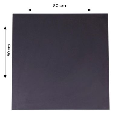 Mesa Beta Big Em Inox 75 Cm (Altura) Com Disco Redondo Com Tampo Em Mdp Quadrado 80 Cm Preto