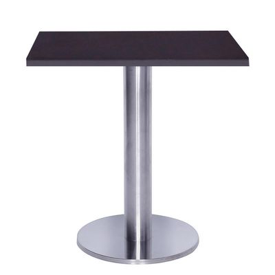 Mesa Beta Big Em Inox 75 Cm (Altura) Com Disco Redondo Com Tampo Em Mdp Quadrado 80 Cm Preto