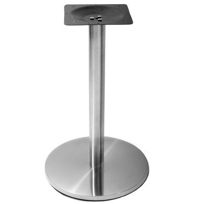 Mesa Beta Em Inox 75 Cm (Altura) Com Disco Redondo Com Tampo Em Mdp Redondo 60 Cm Preto