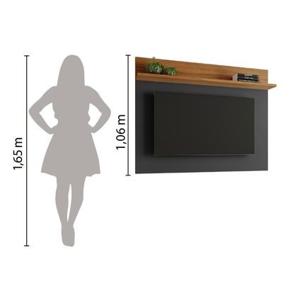 Painel Para Tv Smart Até 50 Polegadas Nt 1185 Notável Preto/ Freijó Trend 1,35m Preto