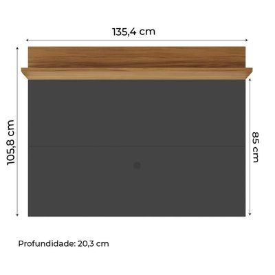 Painel Para Tv Smart Até 50 Polegadas Nt 1185 Notável Preto/ Freijó Trend 1,35m Preto
