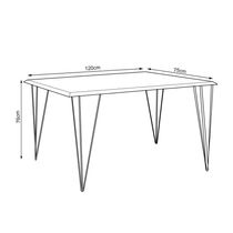 Conjunto De Mesa Clips De Ferro Preto Tampo Amêndoa 120X75 4 Cadeiras Ferro Preta Assento Pret