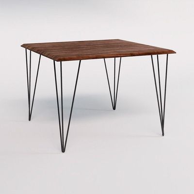 Conjunto De Mesa Clips De Ferro Preto Tampo Amêndoa 120X75 4 Cadeiras Ferro Preta Assento Pret