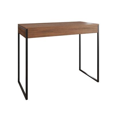 Aparador Industrial Retangular Califórnia Amêndoa 137X40Cm Base Ferro Preto Cor: Amendoa