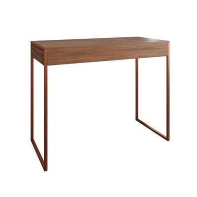 Aparador Industrial Retangular Califórnia Amêndoa 137X40Cm Base Cobre Cor: Amendoa
