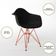 Mesa Jantar Redonda 90Cm Preta Clips 3 Pés Com 4 Poltronas Pretas Base Cobre - Cor: Preto