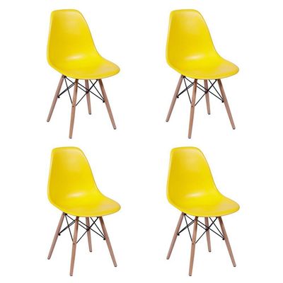 Conjunto De Mesa De Jantar Retangular 120X75 Tampo De Madeira Amêndoa Com 4 Cadeiras Cor: Marrom