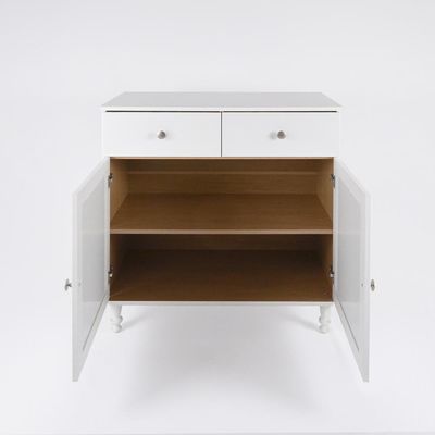 Aparador Buffet Ditália 2 Gavetas 2 Portas Branco Branco