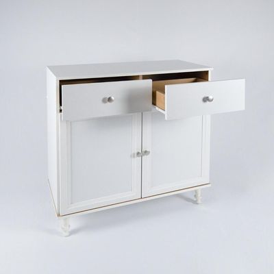 Aparador Buffet Ditália 2 Gavetas 2 Portas Branco Branco