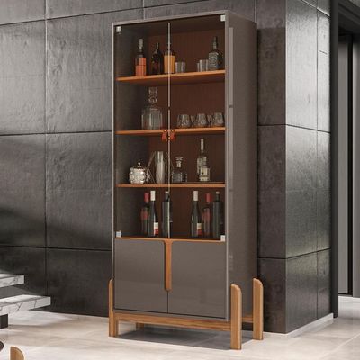 Barzinho 2 Portas 50522 E Cristaleira Para Sala 50519 Cinza Perola Cedro Dcasa Cinza Perola Cedro