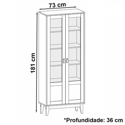 Cristaleira 2 Portas 50521 Cedro Dcasa Cedro