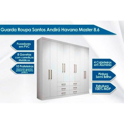 Cama Box Casal + Colchão D45 Cecina + Guarda Roupa Master 8.6 Atacama