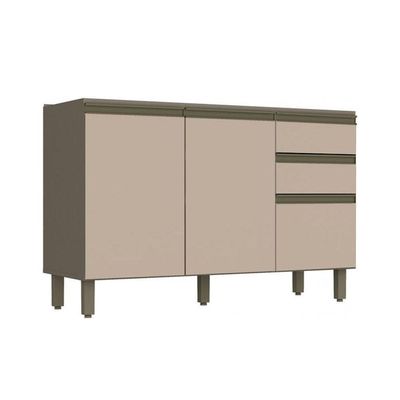 Módulo Cozinha Henn Connect Balcão  c/ 3 Portas e 2 Gavetas p/ Pia Duna/Cristal