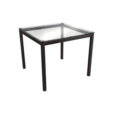 Mesa de Sala Jantar Reno M002 + Tampo Vidro 90X90cm Polipropileno Preto - Kappesberg
