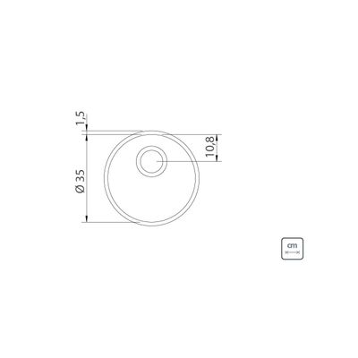 Cuba de Embutir Tramontina Luna 35 BL Standard em Aço Inox Polido 35 cm com Válvula