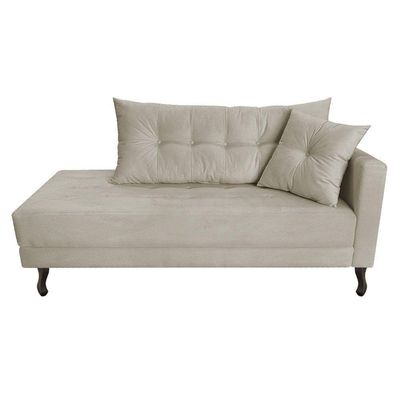 Kit Diva Recamier Azura 160Cm Lado Esquerdo E 02 Poltronas Classic Linho - Doce Sonho Móveis Bege
