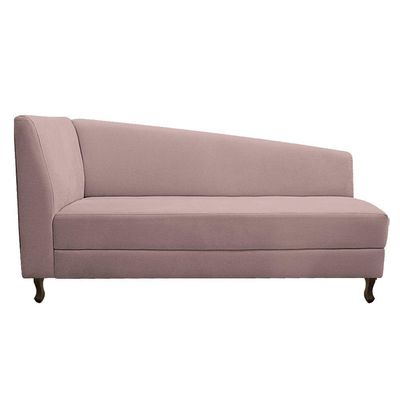 Kit Diva Recamier Heitor 160Cm Lado Direito E 02 Poltronas Luiza Linho - Doce Sonho Móveis Rosê