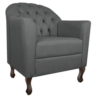 Kit Diva Recamier Diana 160Cm Lado Direito E 02 Poltronas Julia Corano - Doce Sonho Móveis Cinza