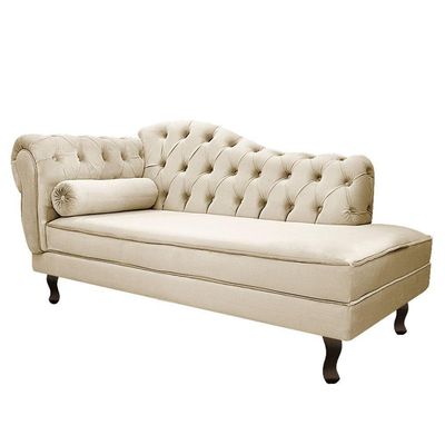 Kit Diva Recamier Diana 160Cm Lado Direito E 02 Poltronas Julia Corano - Doce Sonho Móveis Bege