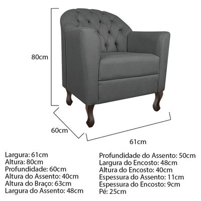 Kit Diva Recamier Diana 160Cm Lado Direito E 02 Poltronas Julia Corano - Doce Sonho Móveis Cinza