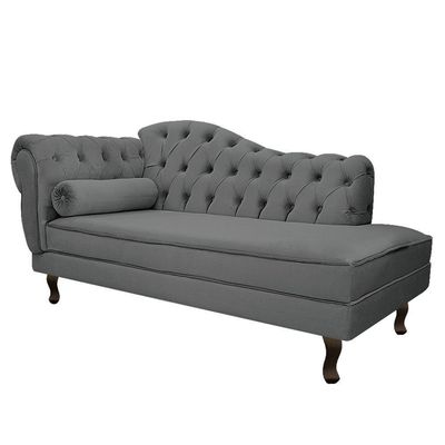 Kit Diva Recamier Diana 160Cm Lado Direito E 02 Poltronas Julia Corano - Doce Sonho Móveis Cinza