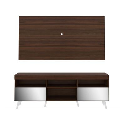 Rack com Painel TV até 65" Espelho e Pés Retrô Multimóveis