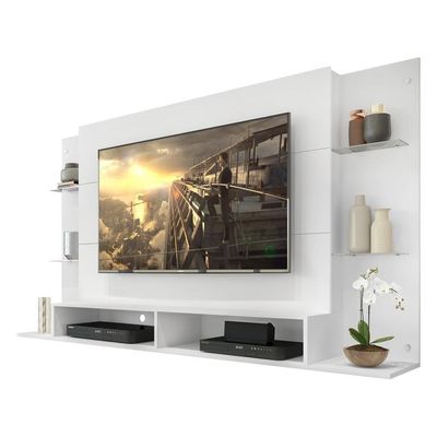 Painel Tv até 60" com Prateleiras de Vidro Braga Multimóveis