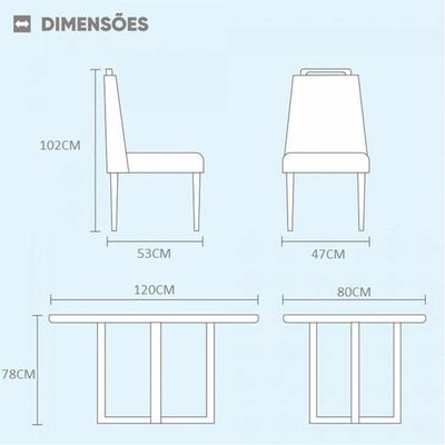 Conjunto Sala De Jantar Mesa E 4 Cadeiras Berlim Bege Móveis Mix Mel/Bege