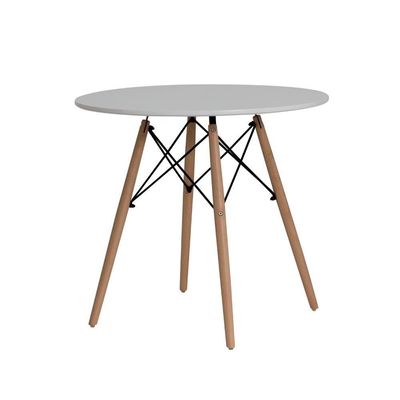 Conjunto Mesa Redonda Branca 70Cm c/4 Cadeiras Preta