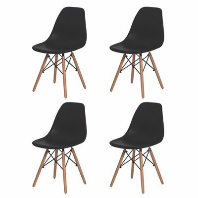 Conjunto Mesa Redonda 70Cm Branca c/4 Cadeiras Eifffel Preta