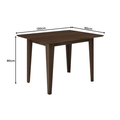 Conjunto Sala De Jantar Retangular Mesa Kate 120cm E 04 Cadeiras Jade Poliman Móveis Amêndoa
