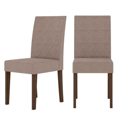 Conjunto Sala De Jantar Retangular Mesa Kate 120cm E 04 Cadeiras Jade Poliman Móveis Amêndoa