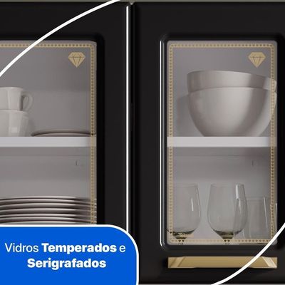 Cozinha De Aço Compacta Telasul Diamante 3Pçs Branco/Preto