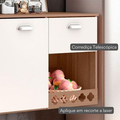 Cozinha Compacta Suspensa 7Portas Poliman Carvalho/Off White