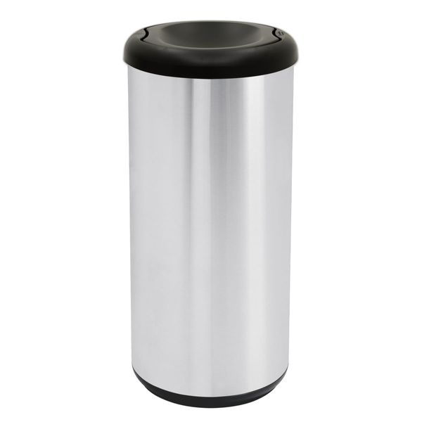 Lixeira Inox Tramontina Piemonte 40 Litros Scotch Brite e Tampa Basculante Preta
