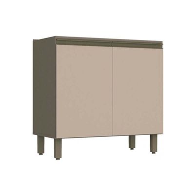 Balcão de Cozinha  Connect c/ 2 Portas s/ Tampo 80cm Duna/Cristal - Henn