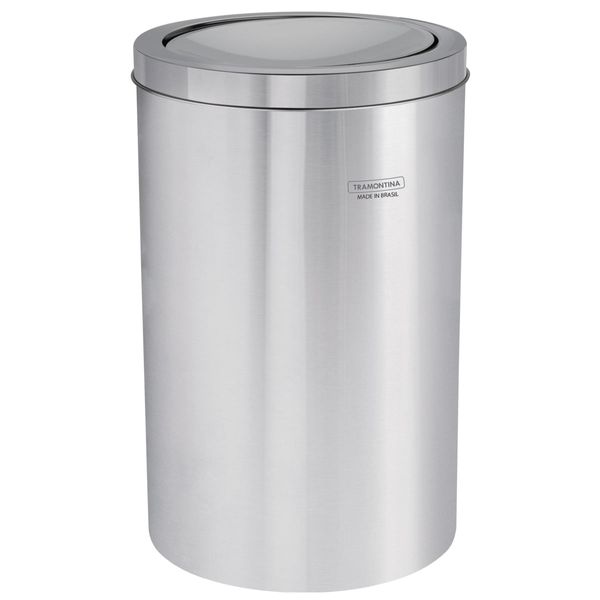 Lixeira Inox Tramontina Swing Scotch Brite e Tampa Basculante 12 Litros
