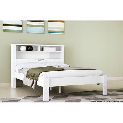 Cama Casal Invicta + Colchão Ortobom D33 + Guarda Roupa Master 8.6 Branco