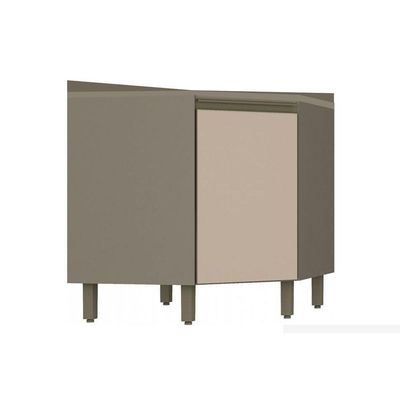Balcão de Cozinha Canto Oblíquo Connect 1 Porta c/Tampo Duna/Cristal - Henn