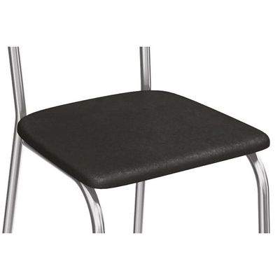 Conjunto: Mesa de Cozinha Loire c/ Tampo Vidro 150cm + 6 Cadeiras Lisboa Cromada/Nude - Kappesberg