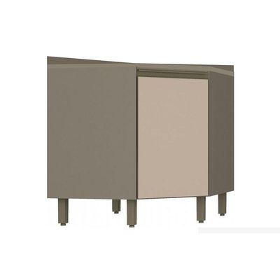 Gabinete de Cozinha Modulado Balcão Canto Oblíquo Connect 1 Porta c/Tampo Duna/Cristal - Henn
